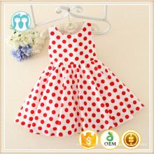 fashion girl été robe polk dot design rouge et blanc bébé polka dot dress